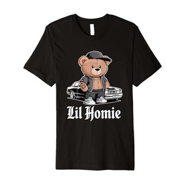 Lil Homie Hip Hop Teddy Bear Lowrider Chicano Cholo Premium T-Shirt