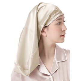 Seawind Silk Nightcap for Long Hair, 2.9 oz (22 monme), Night Cap, Silk Cap, Lustrous and Beautiful Hair