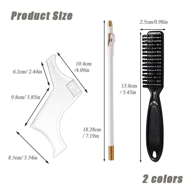 Barber Pencil Set, Precision Hairline Shaping Pencils Ruler Comb Magic