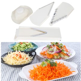 V Slicer Mandoline, Stainless Steel Mandoline Food Slicer Julienne Cutter Mandoline Vegetable Slicer with Cut Proof Gloves, for Potato Onion Cucumber Cabbage