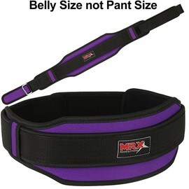MRX Weight Lifting Belt With Double Back Support Bodybuilding Gym Training Belt 5" Wide All Sizes - Color: Purple, Size: XL