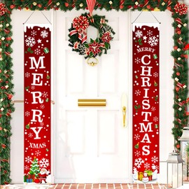 EZONEDEAL Christmas Decorations Outdoor Yard Porch Sign Set- Merry Christmas Banner Xmas Decorations. (Christmas)
