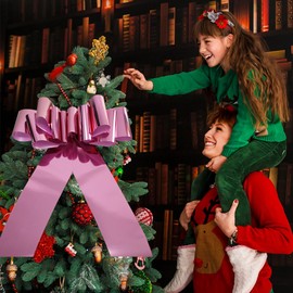 1Pc Giant Car Bow,23 Inch Giant Gift Bow for Large Gift Decoration,Giant Presents,Lady Surprise Party,Wedding Reception,Birthday,Christmas Bows for Car,Gift Bow (Metallic Pink)