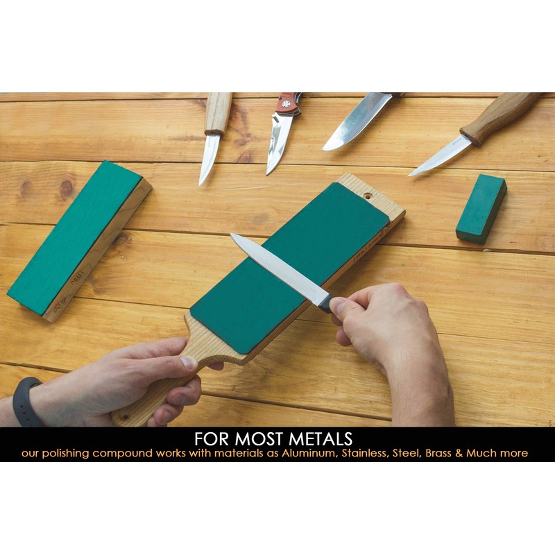 BeaverCraft Stropping Compound - Fine Green Polishing Compound Kit 2