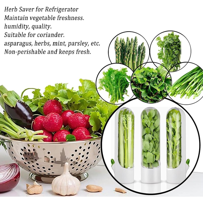 Herb Keeper Preserver,Refrigerator Herb Storage Container Herb Savor Preserver Cilantro