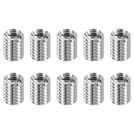 sourcing map Thread Adapters Sleeve Reducing Nuts, 10Pcs M6*1 Male to M4*0.7 Female Stainless Steel Nuts Screws Reducer Conversion Fastener, Threaded Insert Repair Sleeve Reducer Nut, Silver