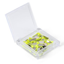 JMU 50 Pcs Dental Wedge Guard, Autoclavable Plastic Wedge Knife with Stainless Steel Plate, Small, Green