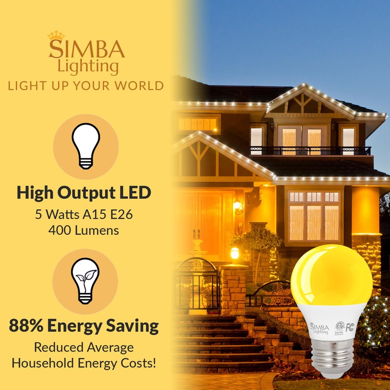 Simba Lighting LED Bug Non-Attracting Yellow Bulb ETL Listed 5W
