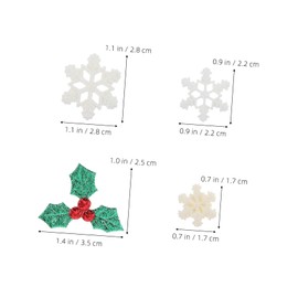 DOITOOL 1Pack Artificial Holly Berry and Snowflake Decoration of Sparkling Snowflakes with Green Leaves for Christmas DIY Crafts Card Making and Holiday Decor