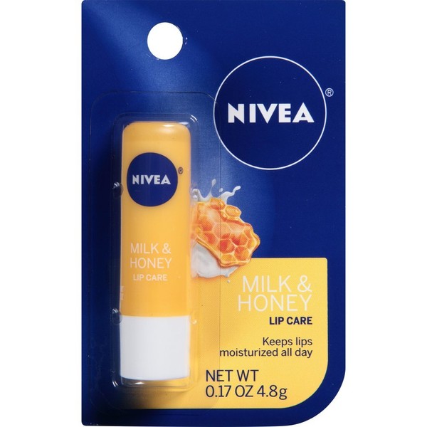 NIVEA A Kiss of Milk & Honey Natural Defense & Soothing Lip Care 0.17 oz (Pack of 5)