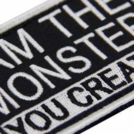 Rocking Planet I Am The Monster You Created Parche bordado divertido insignia de motociclista con apliques de cierre de gancho y bucle emblema