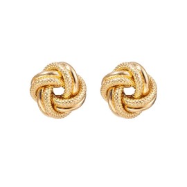 Gold Stud Earrings for Women Gold Plated Love Knot Stud Earrings Gold Button Earrings Statement Earrings Jewelry