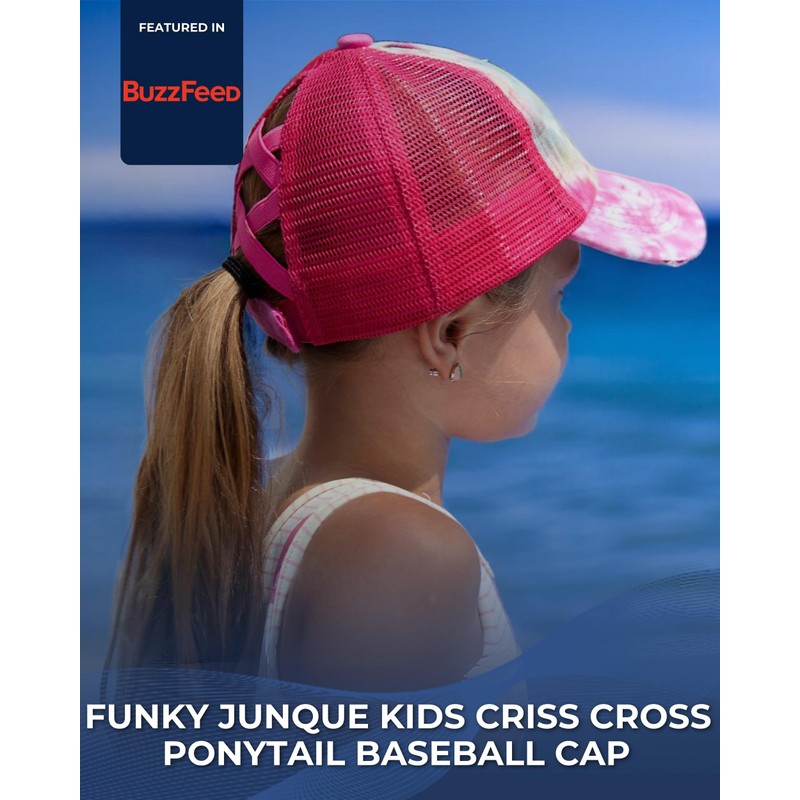 Funky Junque - Gorra de béisbol para niña, Blanqueado, Talla