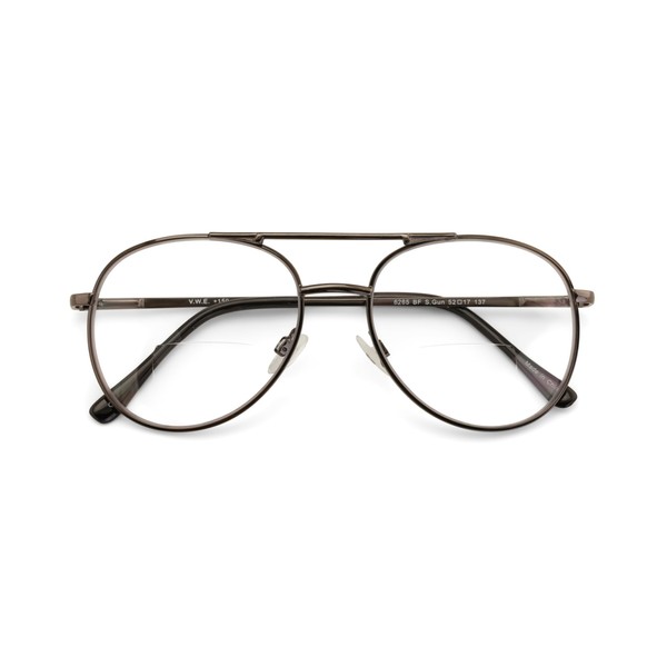V.W.E. Clear Lens Bifocal Classic Metal Reading Glasses - Spring