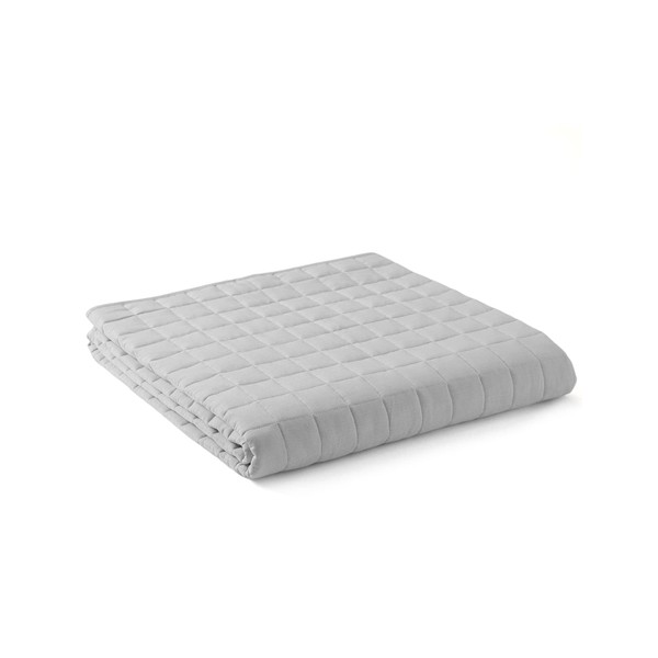 YnM Exclusive Cooling Weighted Blanket — Smallest Compartments Cooling Nylon/PE with Premium Glass Beads (Light Grey Quill, 88"x104" 30lbs) Suit for Two Persons of 140~240lbs, Use on Queen or King Bed