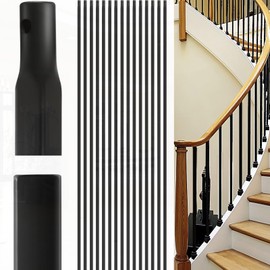 Dunzy 1/2" x 44" Deck Balusters Wrought Iron Plain Balusters Black Metal Hollow Iron Spindles Baluster for Staircase Interior Indoor Stairs Deck Railing(15 Pcs)
