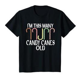 Kinder I'm This Many Candy Canes Old Funny 5. Geburtstag Weihnachten T-Shirt
