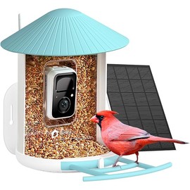 NETVUE by Birdfy Smart Bird Feeder with Camera, Bird Watching Camera, Auto Capture Bird Videos & Motion Detection, Wireless Camera Ideal Present for Bird Lover (Solar Blue)