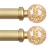 2 Pack Gold Curtain Rods for Windows 48 to 84
