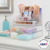 STORi Chloe Stackable Makeup Holder & Drawer Organizer Set, Clear,