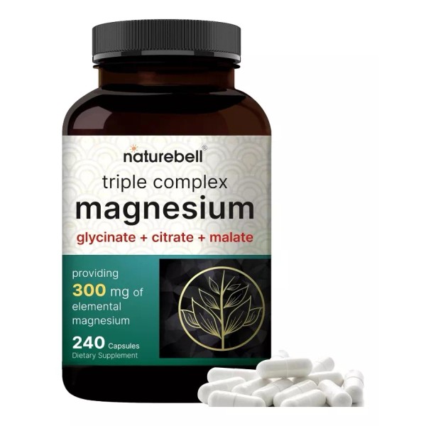 Naturebell Triple Complejo Magnesio Apoyo Huesos Corazón Músculos 240