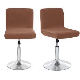 SONNACH - Fundas para taburetes de bar, fundas de terciopelo con espalda, fundas para taburetes cortos (2, café)