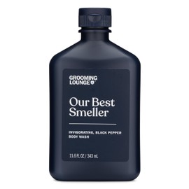 Grooming Lounge Our Best Smeller Body Wash - Moisturizing, Clarifying Foaming Shower Scrub - Fresh, Classic, Suave Fragrance of Acai, Aloe Vera, Seaweed, and Black Pepper - Dry Skin Defense - 11.5 oz