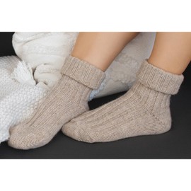 Celodoro Women's and Men's Natural Wool Socks with Alpaca Winter Socks, beige