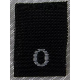 Sean Label 1000 PCS BLACK WOVEN SEWING CLOTHING LABELS, SIZE TAGS - SIZE 0 - ZERO