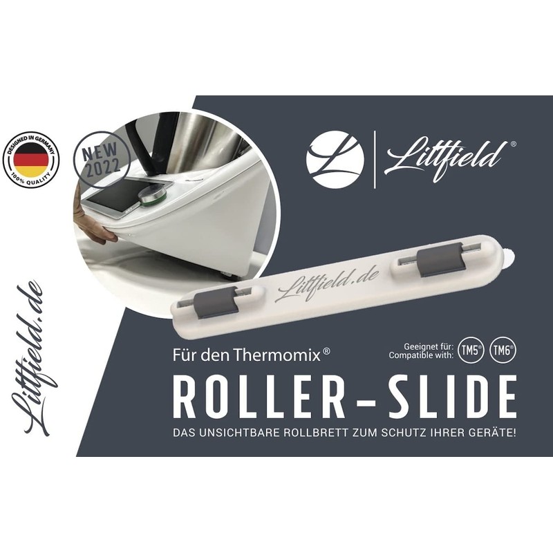 Littfield Thermomix Turning Trowel Spatula & Roller Slide Accessory Set