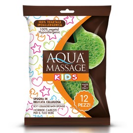 ARIX | 12 x Aqua Massage Kids Pure Plant Cellulose Soft Body Sponges Baby Sponge Soft Body Sponges - Pack of 12