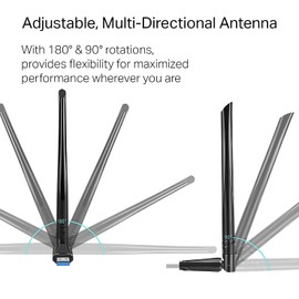 USB WiFi Dongle 1300Mbps, WiFi Adapter USB 802.11 AC Dual Band 5GHz/2.4GHz Fast USB 3.0 with High Gain 5dBi Antenna Network Wireless Adapter for PC Desktop Laptop Supports Windows Mac and
