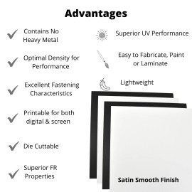 BuyPlastic White Expanded PVC Plastic Sheet  12mm (1/2") x 12" x 12"