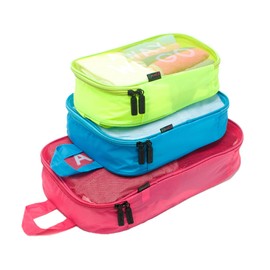 Miamica Packing Cube Set - 3-Piece Set, Red/Green/Blue