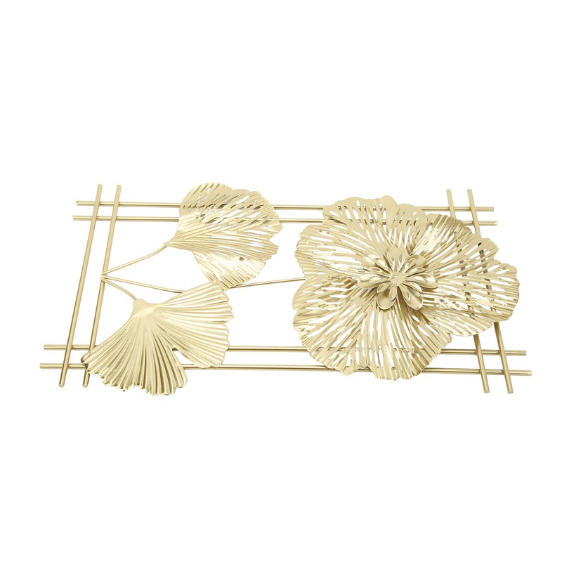 Ginkgo Leaf Wall Hanging Decor Metal Iron 3D Golden Ginkgo