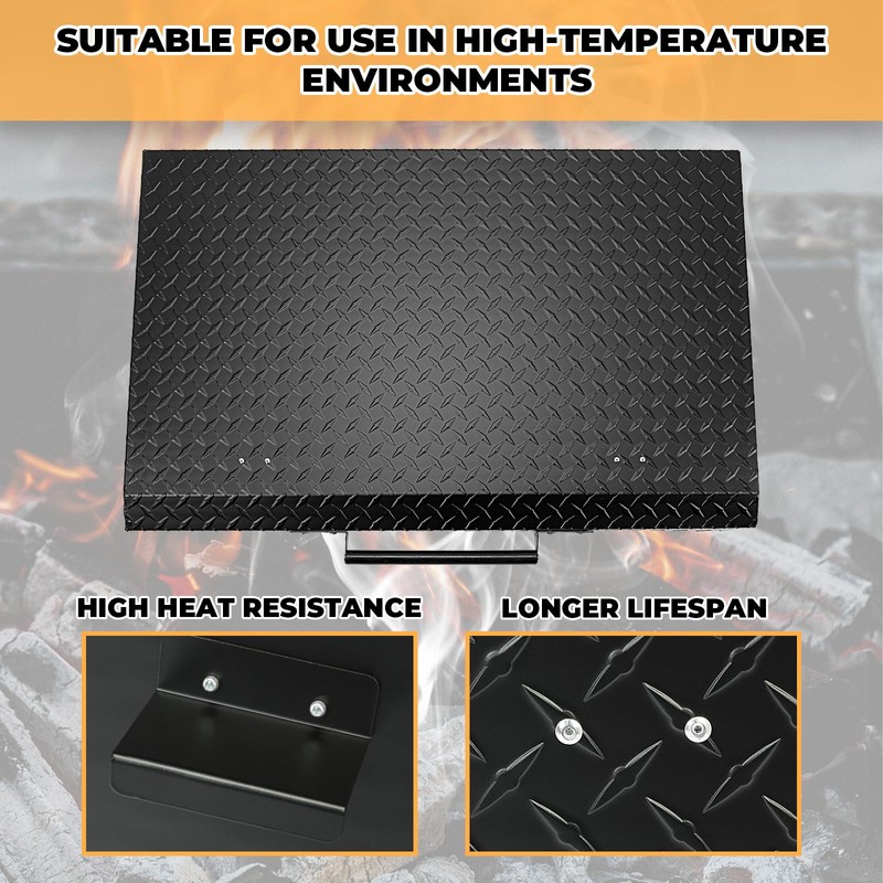 ECOTRIC Griddle Cover Lid Powder Coated Black Aluminum Compatible with