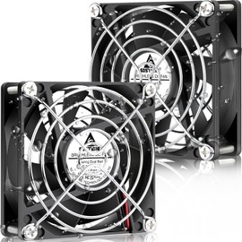 GDSTIME Waterproof Fan 80mm x 25mm IP67 Rating 24V Small Dual Ball Bearing Brushless DC Case Fans 2 Pin for RV Fridge Cooling Mini Greenhouse Ventilation, 2-Pack