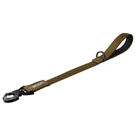 OneTigris Bolt Short Dog Lead 52 cm, Short Dog Lead with Tiger Tooth Metal Clip and Soft Padding, Reflective Nylon Dog Lead Suitable for Medium Large Dogs, Brown
