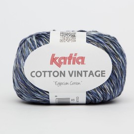 Cotton Vintage, Multicoloured Cotton Yarn in Jeans (52)