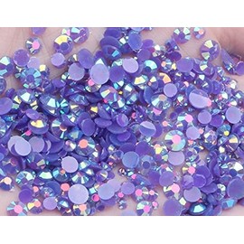 LOVEKITTY ® 4mm 1000 Pieces AB Purple AB Jelly Rhinestones Round Flatback Craft Decoration