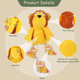 Pawtopia.ZRICH Pet Dog Toys Set, 5-Piece Interactive Chew and Play Collection with Plush Lion, Rope Ball, Tug Toy, Colorful Ring, Multicolor