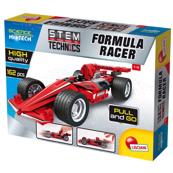 Lisciani Science Hi Tech STEM Technics Build And Play Formula Race Car, 162 Pieces-EX77304