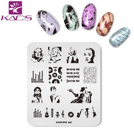 KADS Nail Stamp Plates Set of 4 Beautiful Mermaids Flowers Nail Image Plate Set Manicure Template Pattern Stamp Template (Set 1)