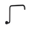 PHASAT 16 Inches Black Shower Head Arm,S Shaped Shower Arm