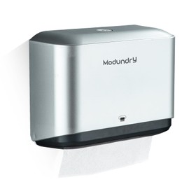 Wall Mount Paper Towel Dispensers: Adhesive No Drilling or Screws Install - Multifold/C/Z/Single fold Tissue Dispenser with Smart Lock, Hand Towel Holder for Bathroom, Restroom, Office, Home (Sliver)