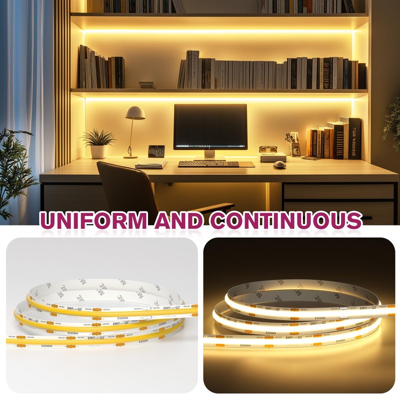 EMITEVER COB LED Strip Lights Warm White, 3000K Tape Light