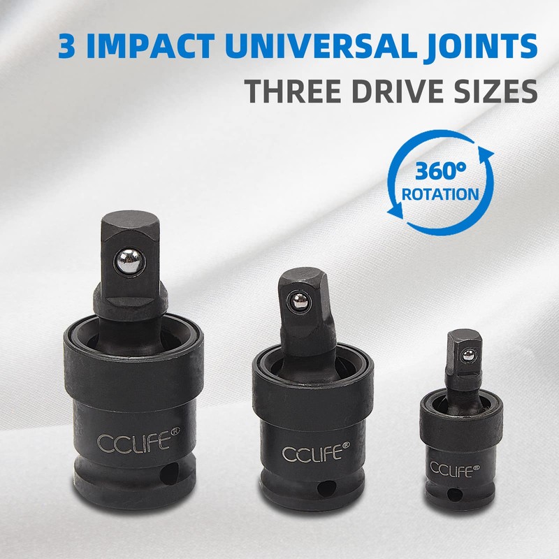 CCLIFE 17-Piece Socket Adapter for Impact Wrench 1/4 Inch 3/8