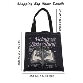 JTOUK Dark Romance Book Tote Bag Romantasy Book Reader Merch Reckless Book Gift Bookish Merch (Vicious Tote EU)