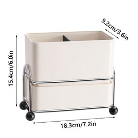 JAWAI Besteckständer Besteckabtropfkorb Utensilienhalter Küche Küchenutensilienhalter für Küchentheke küchenutensilien Aufbewahrung Mit Tragegriff zur Aufbewahrung von Messer, Gabel und Löffeln