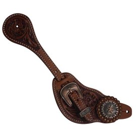 Showman Men's Size Argentina Cow Leather Star Concho Spur Straps! New Horse TACK! (Medium)